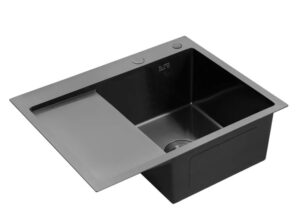 Мийка нерж. Luminex LX7844R 780х440*210 3/1мм, права, чорна (Handmade)