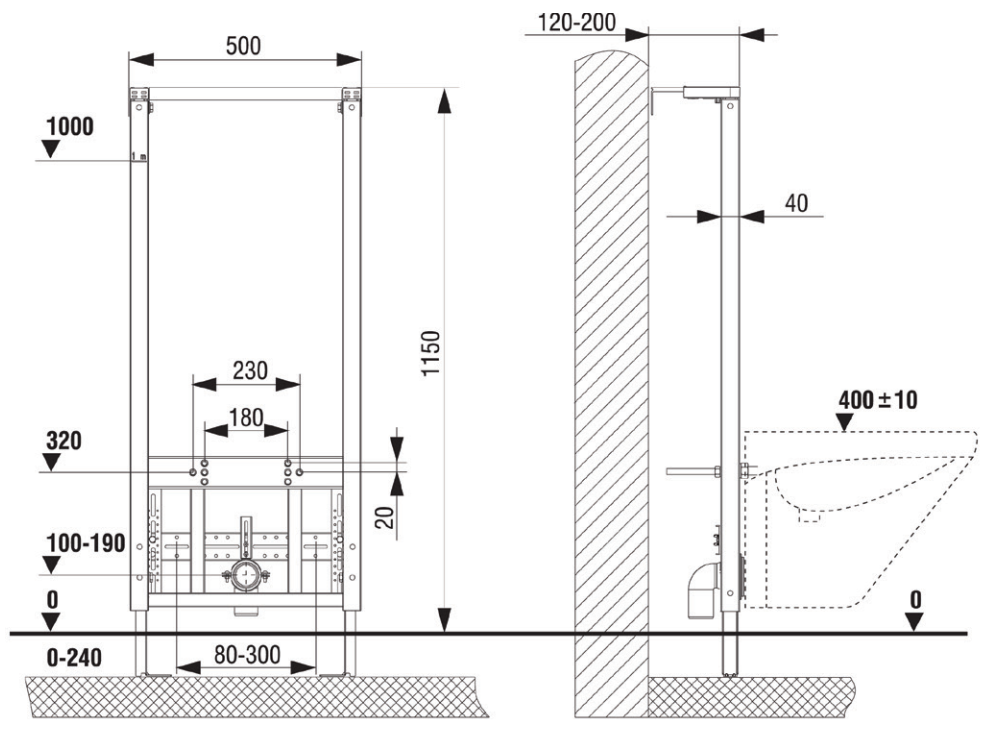 Інсталяція для біде Peštan FLUEN.BIDET DRYWALL ELEMENT BD/DOUBLE BD - Зображення 2